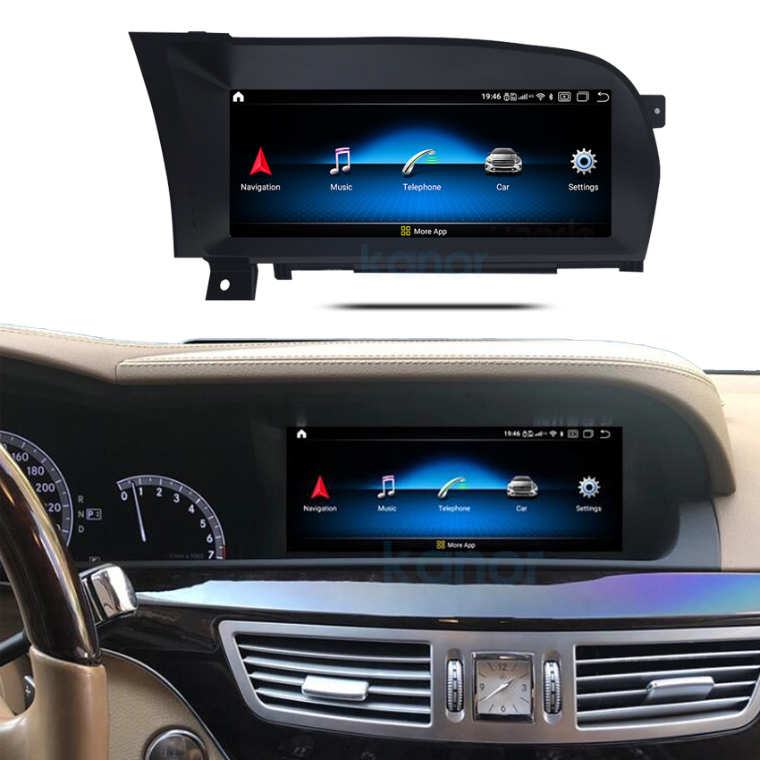 Автомобильный мультимедийный GPS-экран KANOR 10,25 дюймов Qualcomm Android 10 для Benz S класс W221 4G SIM 2006-2009