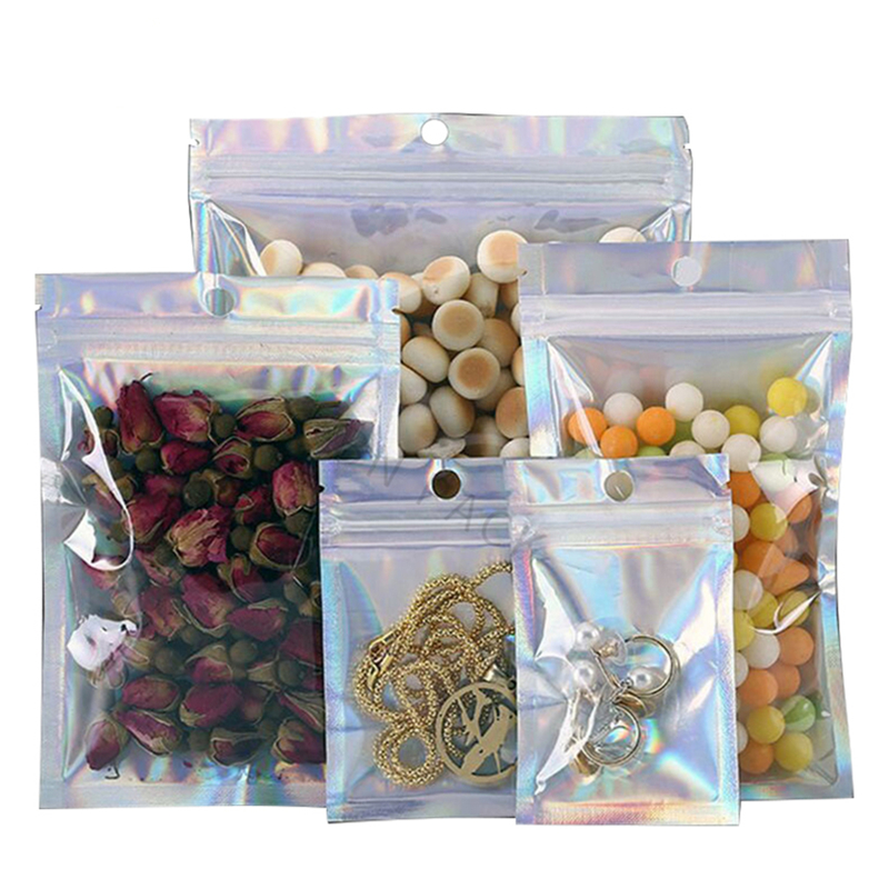 Resealable Holographic Packaging Ziplock Foil Smell Proof Storage Mylar Bags Wholesale