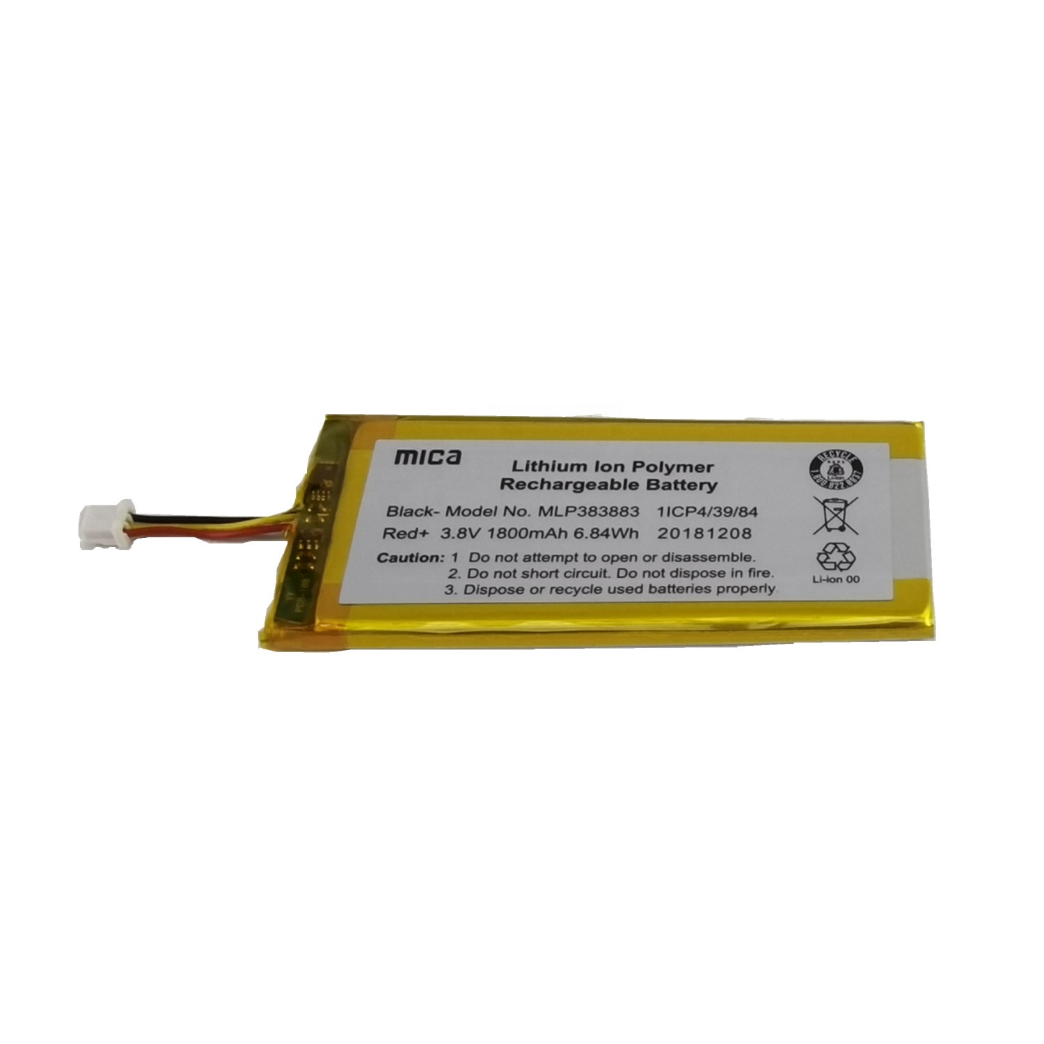 CE lipo battery MLP383883 3.7v 1800mah power bank vending machine mobile battery laptop batteries