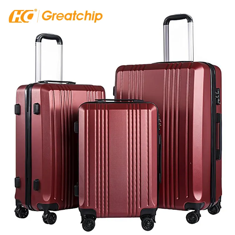 Classic Vintage ABS 3 pieces Set Trolley Bags Hard Shell Travelling Spinner Luggage Suitcase set