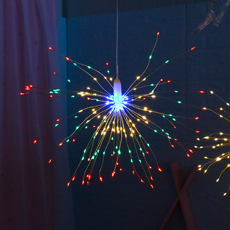 Светодиодный медный провод rgb ФЕЙЕРВЕРК ОГНИ Рождество Сказочный свет подвесные декоративные огни Питание от батареи