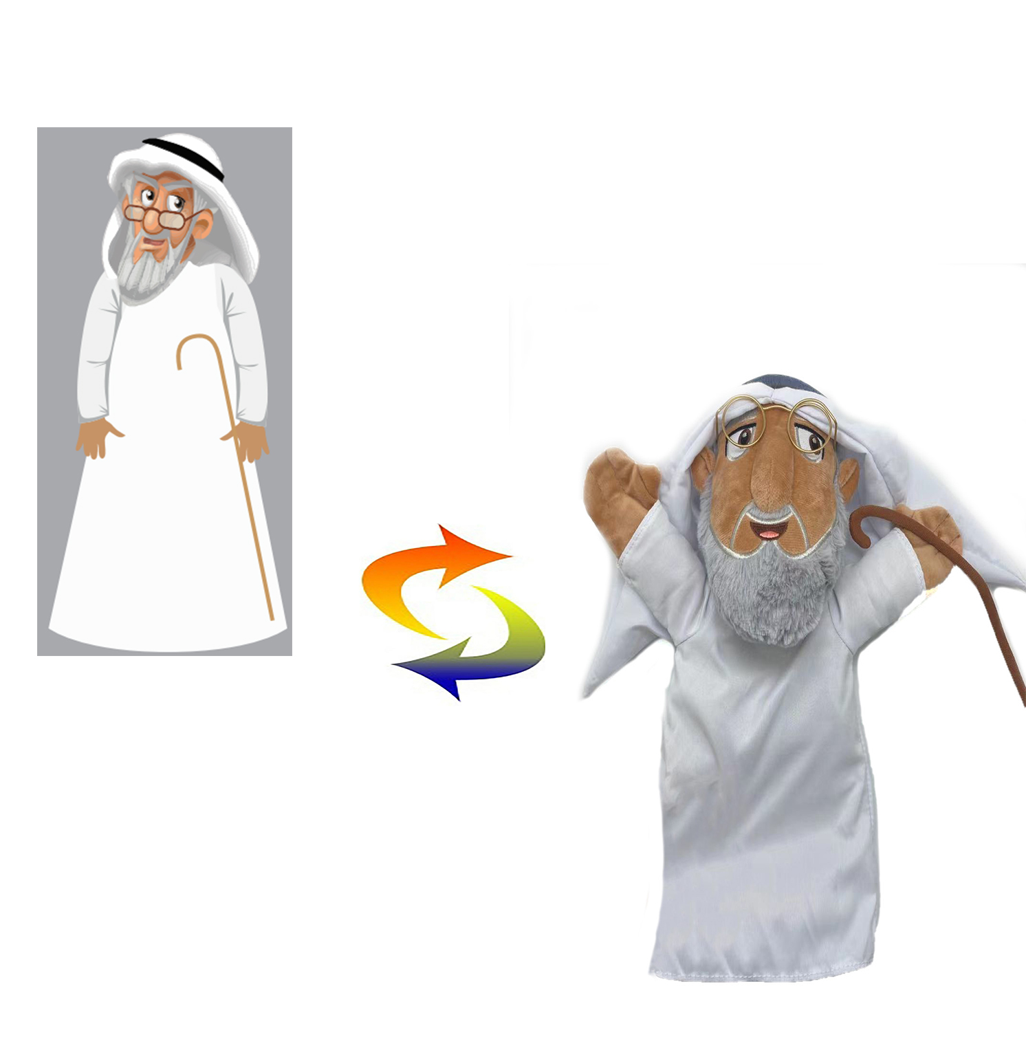 2024 NEW Arab men plush dolls Hand puppet for kids Customized toys,CE/ASTM safety standard