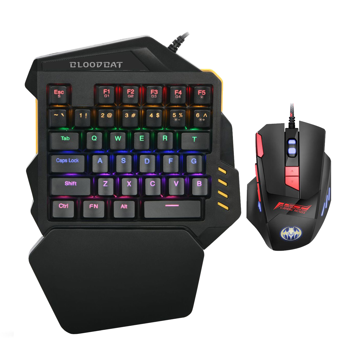 wholesale high quality mobile rgb macro programming one hand gaming keyboard mouse combos set