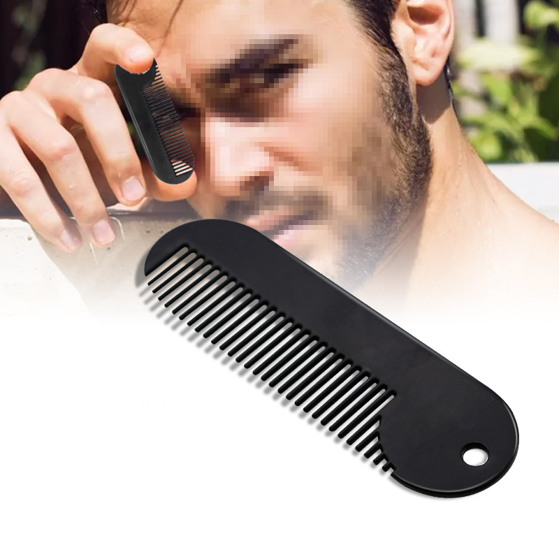 Portable Personalized Black Metal Custom Mini Beard Comb Pocket Wholesale