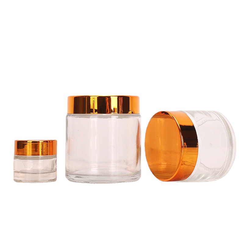 Delicate Eye cream jar Golden cover cream bottle Portable travel cosmetics jars 50 to 100 ml
