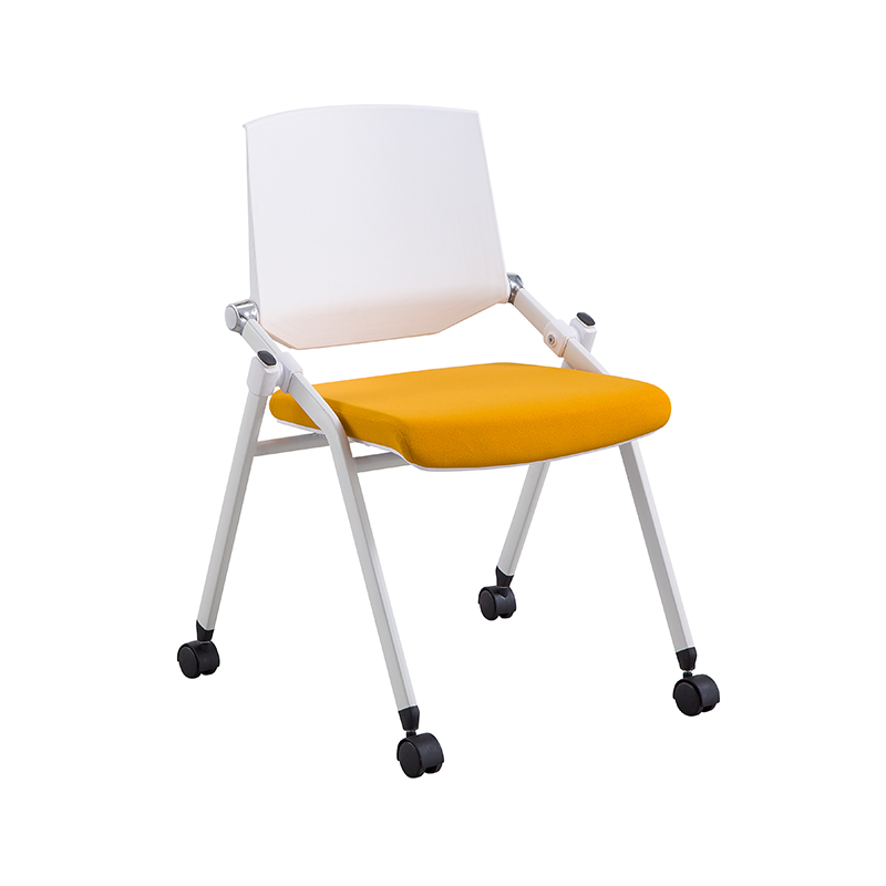 Rotatable conference chair with wheels with writing board foldable conference chair without armrests
