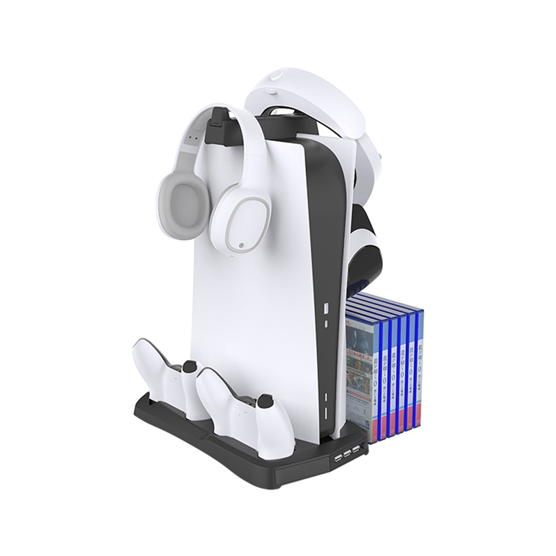 CoolRabbie Multi Fuction For PS5 Cooling Stand Controller Charging Dock For PS5 USB HUB Disc Storage Game Holder
