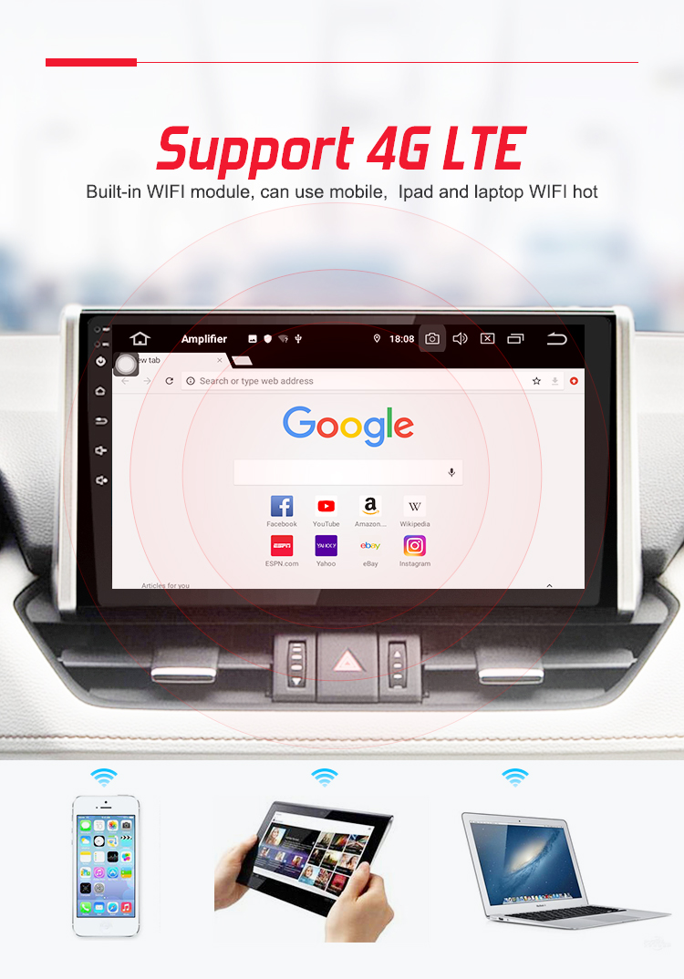 Wholesale Android 10 Car multimedia player with 4+64GB wireless carplay 9inch 10inch universal Android car video
