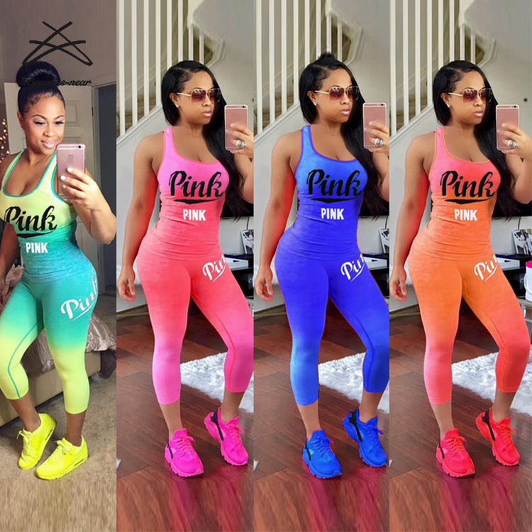 New Women's sport Sets summer sleeveless track suit shorts tie dyed two-piece Lady Casual women sport yoga Suits