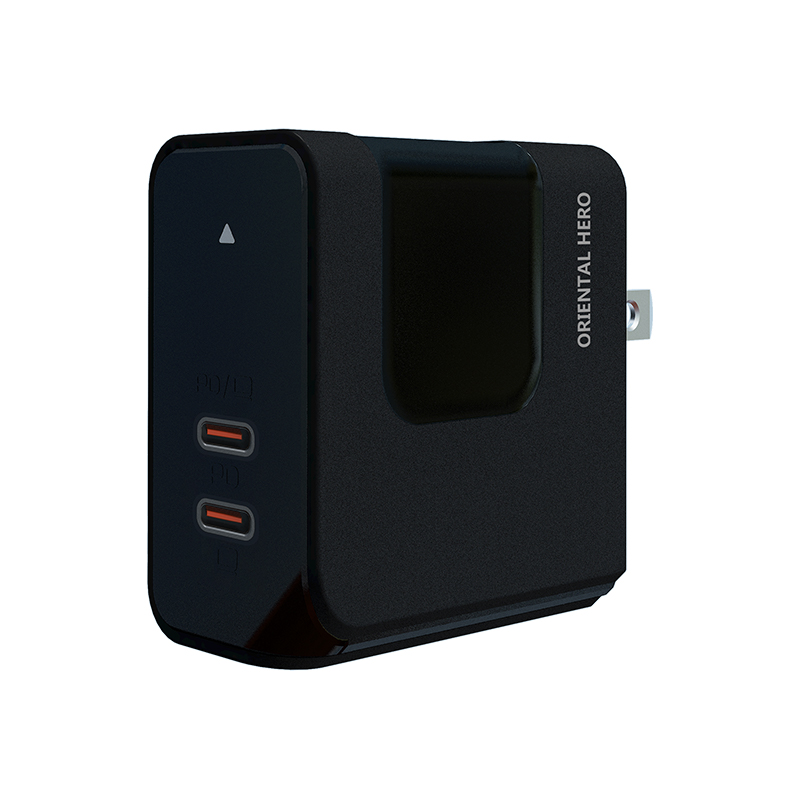 Быстрое зарядное устройство 63W Dual Type-C PD GaN