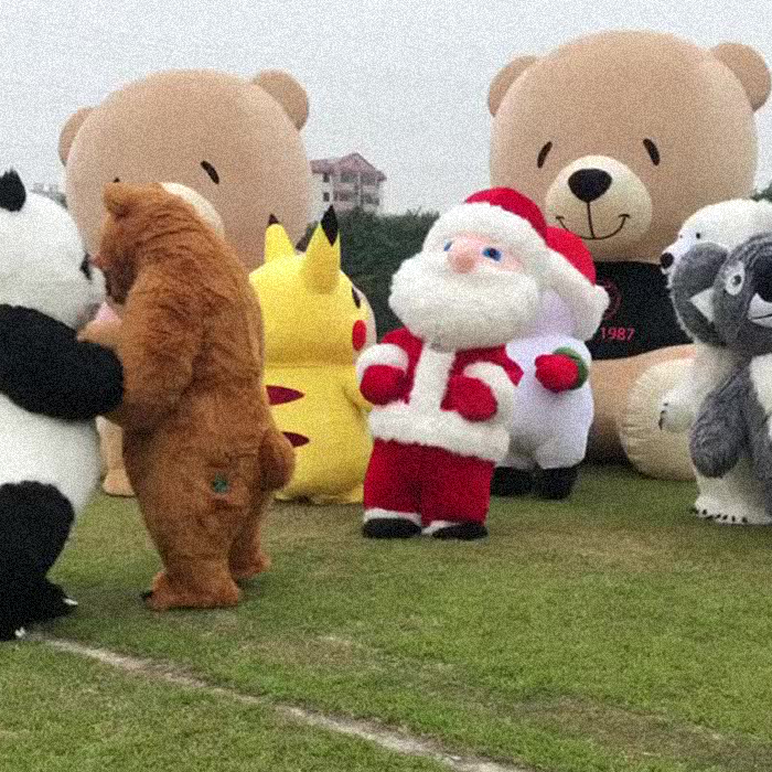 Fashion giant inflatable cartoon christmas santa claus mascot costume