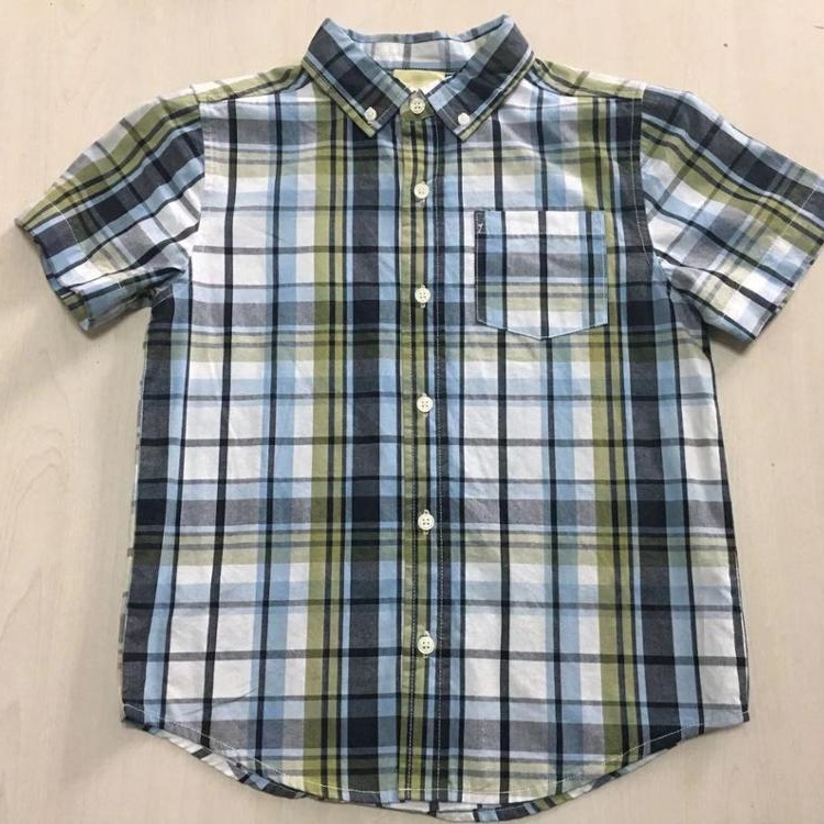 boy's plaid 100% cotton shirts