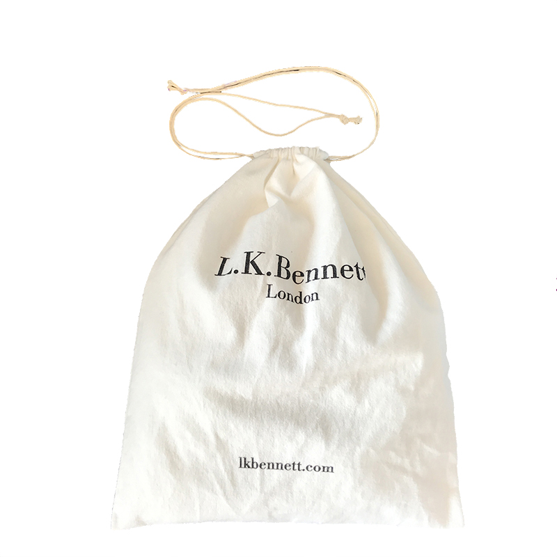 Custom printed large brushed cotton drawstring dust bags for shoes