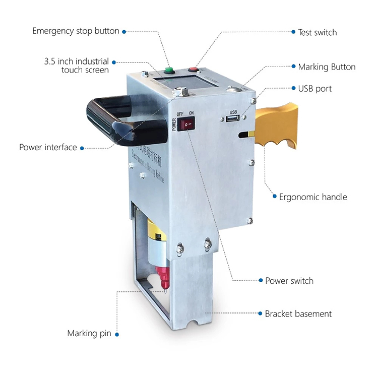 Low Price Handheld Dot Peen Marking Machine for Chassis Number