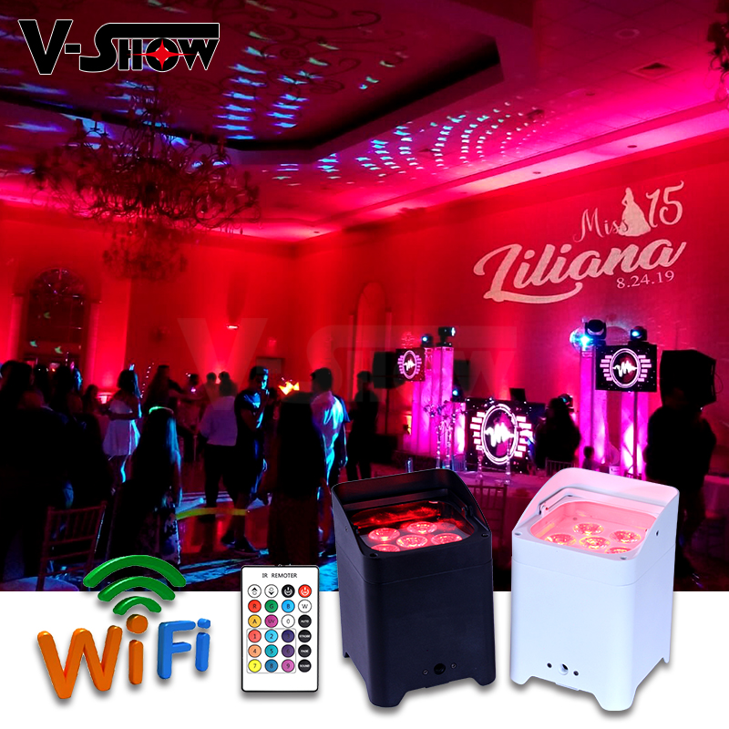 10 шт. с чехлом батарея беспроводная par 6x18 Вт rgbwa uv 6in1 dj Par свет ИК-пульт и Wifi управление Led Par для сцены поднятие
