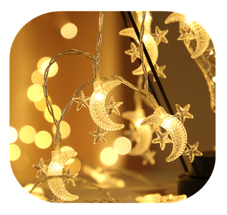 Ins Hot-selling Holiday Lantern Battery Christmas Wedding Courtyard Balcony Decoration Lamp Led Stars And Moon String Lights