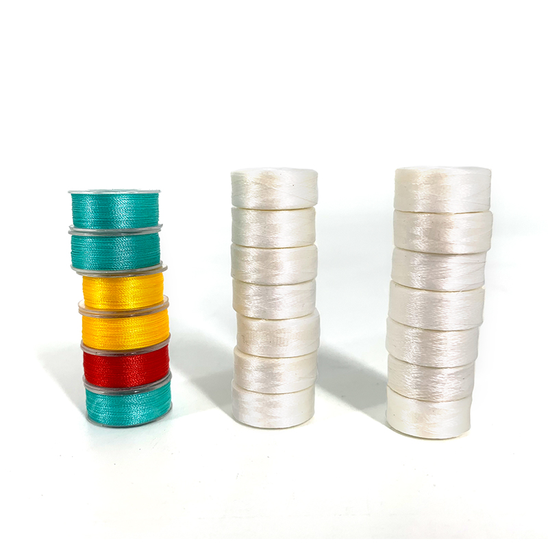 75D/2 Polyester Bobbin Thread L type side less for back embroidery white black