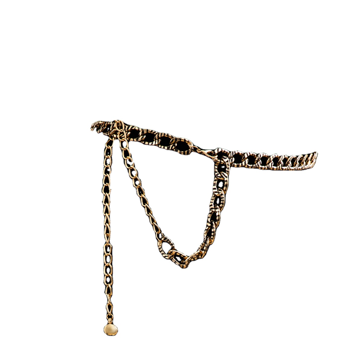 Leopard grain stripe thick chain waist chain simple drop ball waist chain women