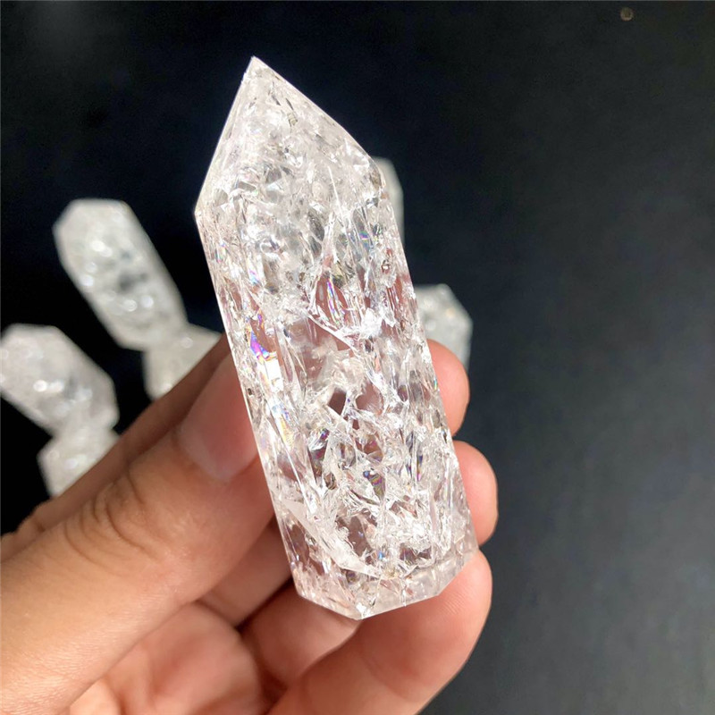 Natural Crystal Healing Stone Reiki Gem Meditation Wand Transparent Quartz Tower Natural Popcorn Transparent Quartz Rod