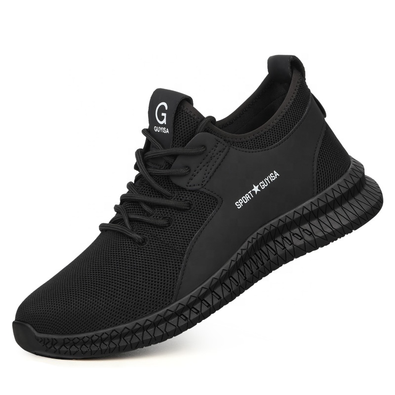 Rubber wear-resistant and antiskid flying fabric protective shoes steel toe cap safety shoes sports safety shoes Rubber