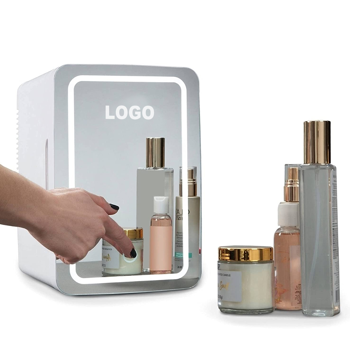 Factory Price Beauty Fridge Beauty Customized Home Makeup Mini Fridge with LED Lighting Small Mini Car Skincare Customized Logo