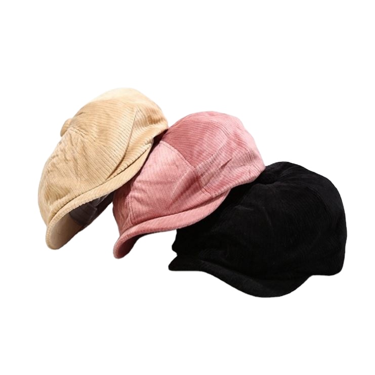 New Retro male Painter Hats Caps Spring Autumn Corduroy Newsboy Peaky Blinder Sun Gatsby Hats Ivy Golf Driving hat For adult