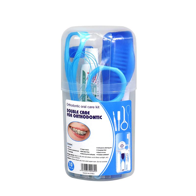 10-Piece Multi-Purpose Oral Hygiene Kit Oral Care Cleaning Toiletry with Toothbrush and Floss for Interdental Cleaning