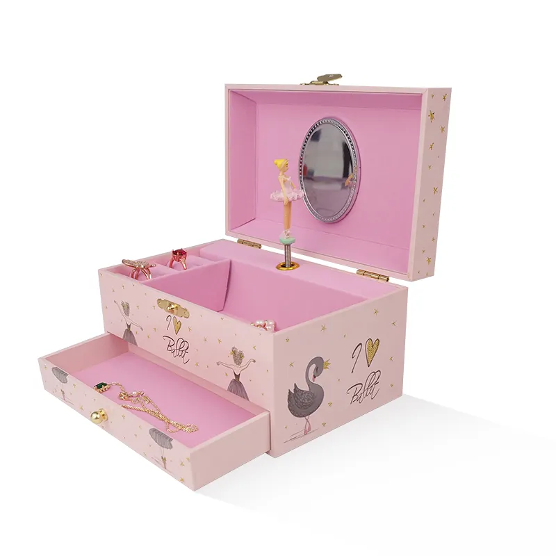 Music Box Kids Educational Toys Ever Bright Ballerina Wooden Children Toys Musical Jewelry Box