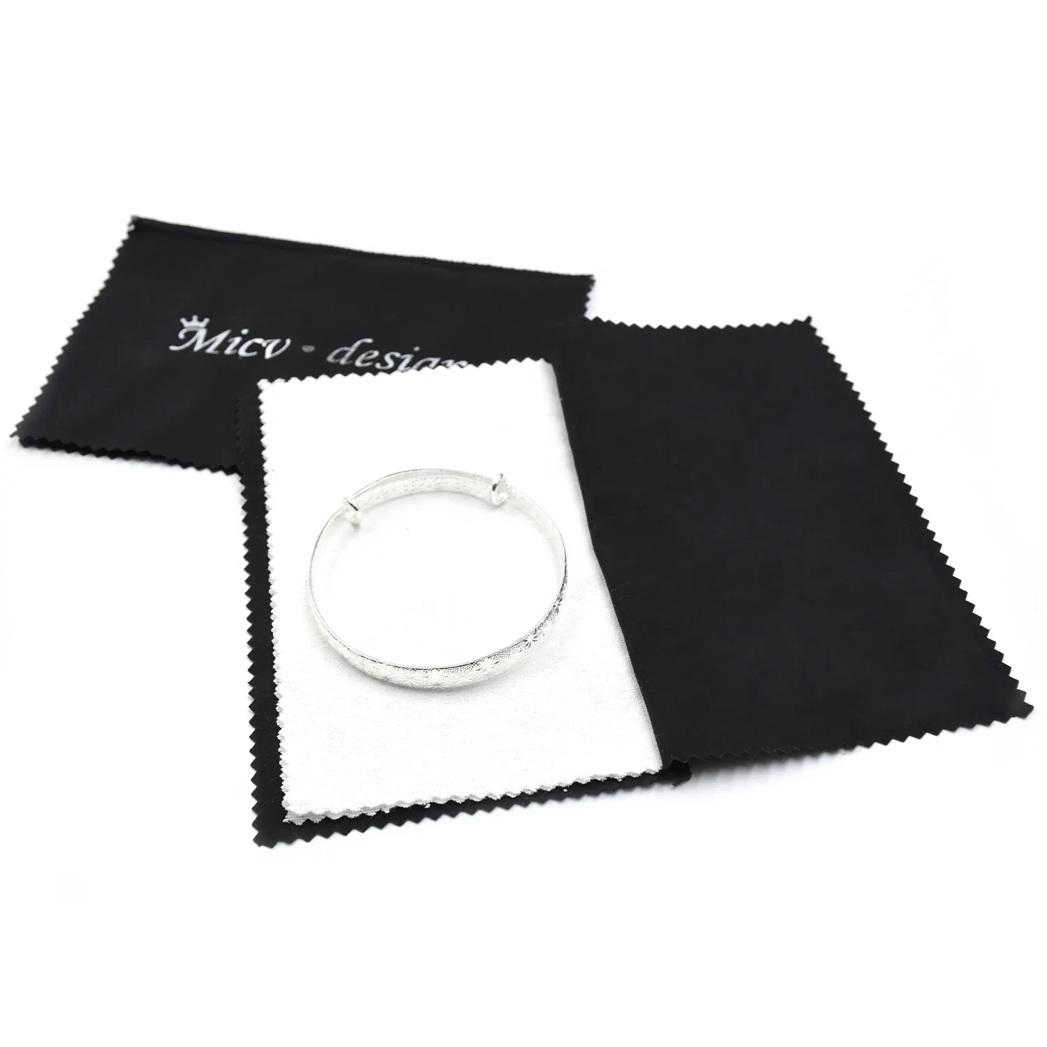 Custom Logo Printed Microfiber Four Layers Cleaning Cloth For Gold Silver Platinum Jewelry Wholesale