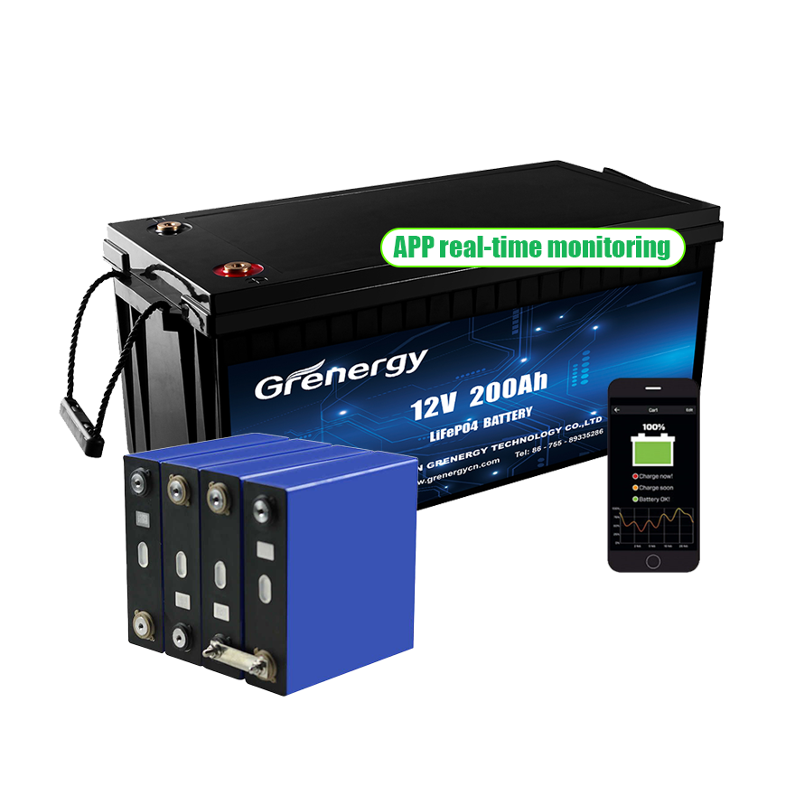 APP Green Power Solar Panel To Charge For Lithium Ion Battery 12V 100Ah 200Ah With Energy System12V Battery 12V 50Ah Lifepo4
