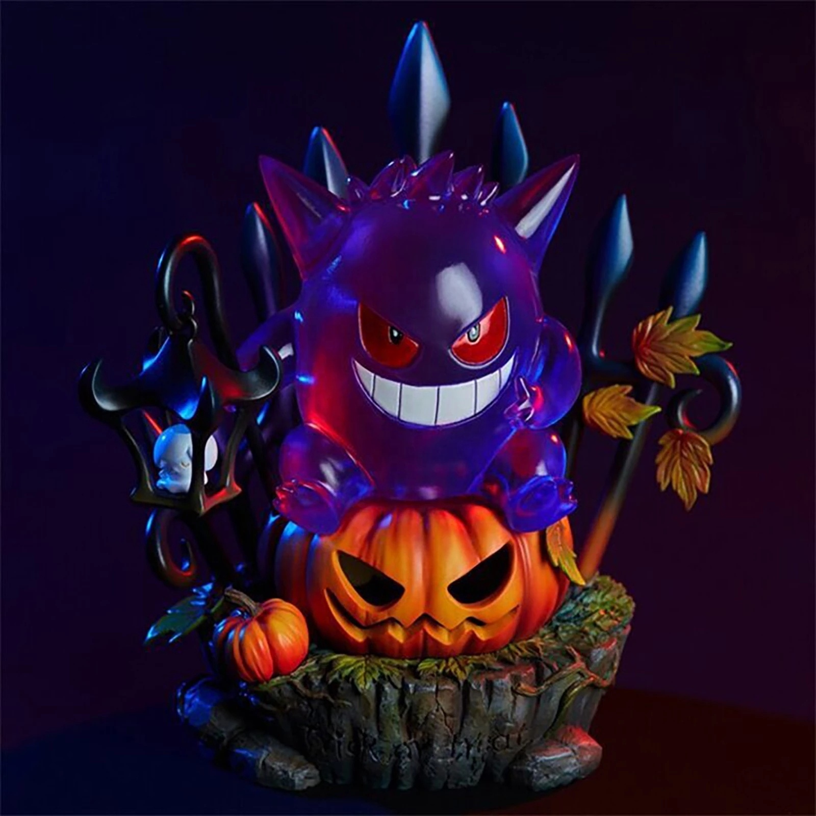Halloween Pumpkin Gengar-King Light Pokemon Figure Decorations Resin Ornaments halloween decoration horror house adornos