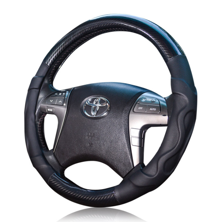 universal matte leather carbon fiber PU car steering wheel cover for VW Benz