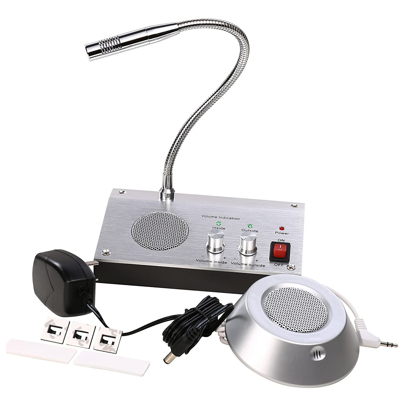 Dual-Way Bank Office Store Station Window Microphone Audio Record Output Intercom Interphone Speaker System for Counter