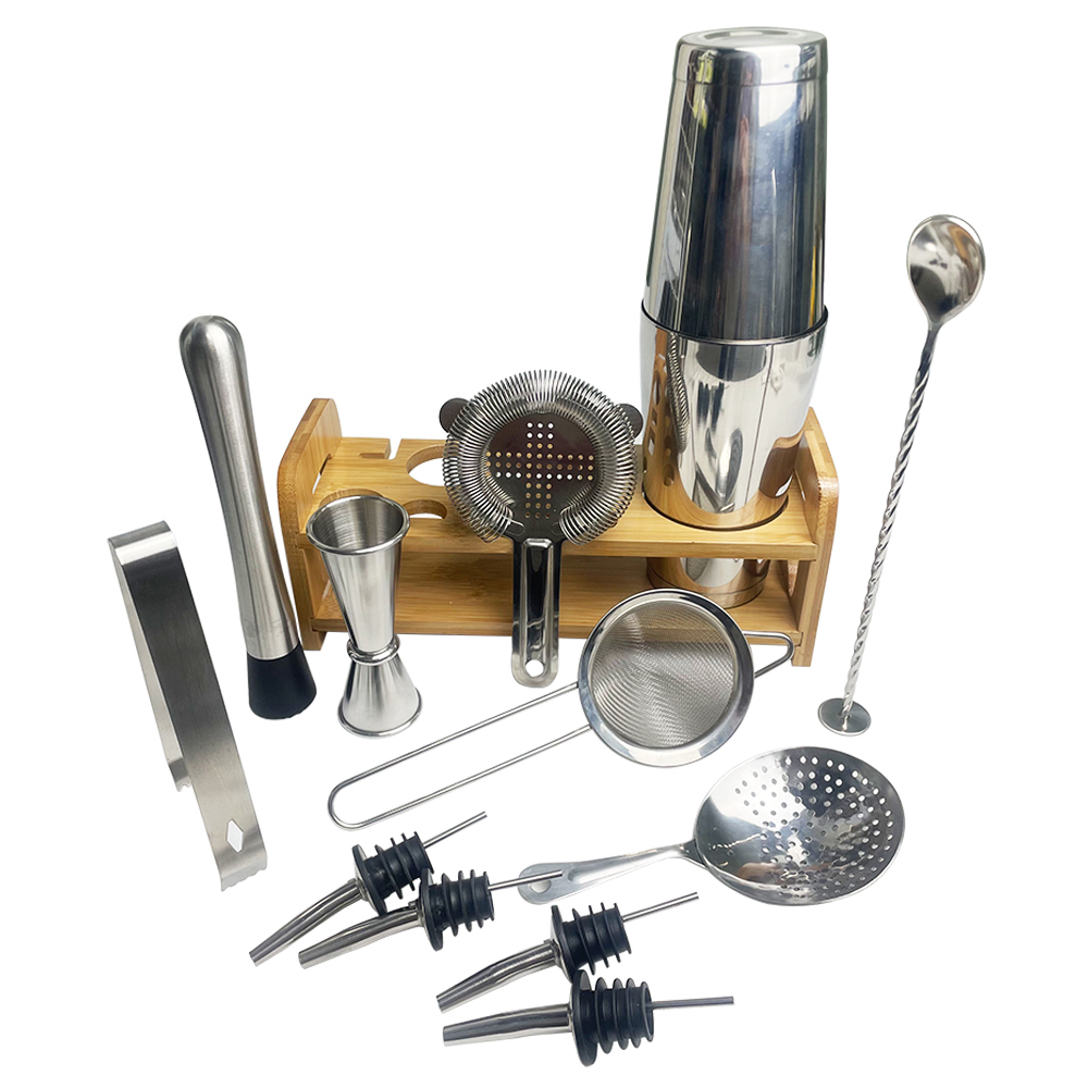 High Quality Bar Tool Set For Bar Bartender Strainer Set Stainless Steel Cocktail Shaker Coctelera Set Bartender