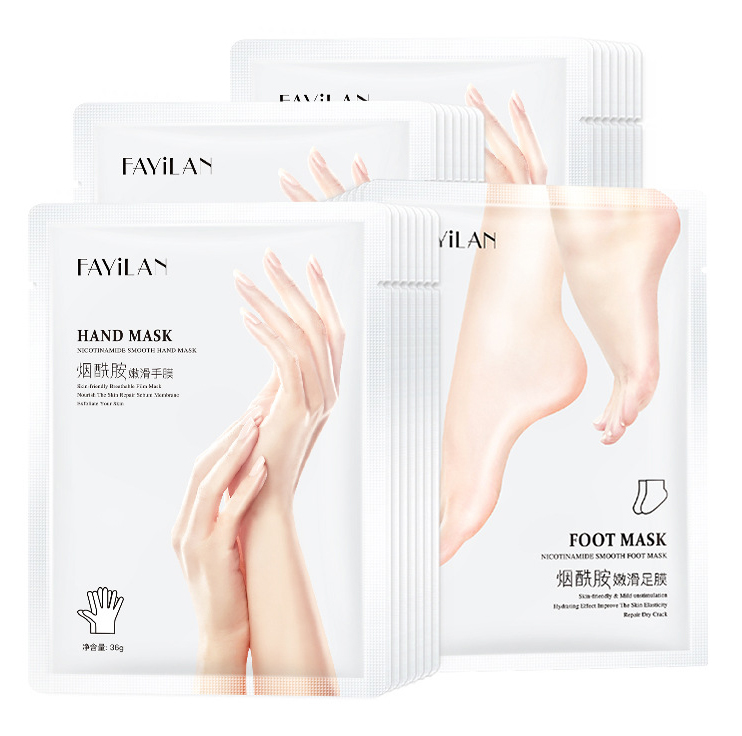 Niacinamide Hand Mask Peeling Repairing Exfoliating Tender Moisturizing Translucent Hand Foot Care Foot Masks