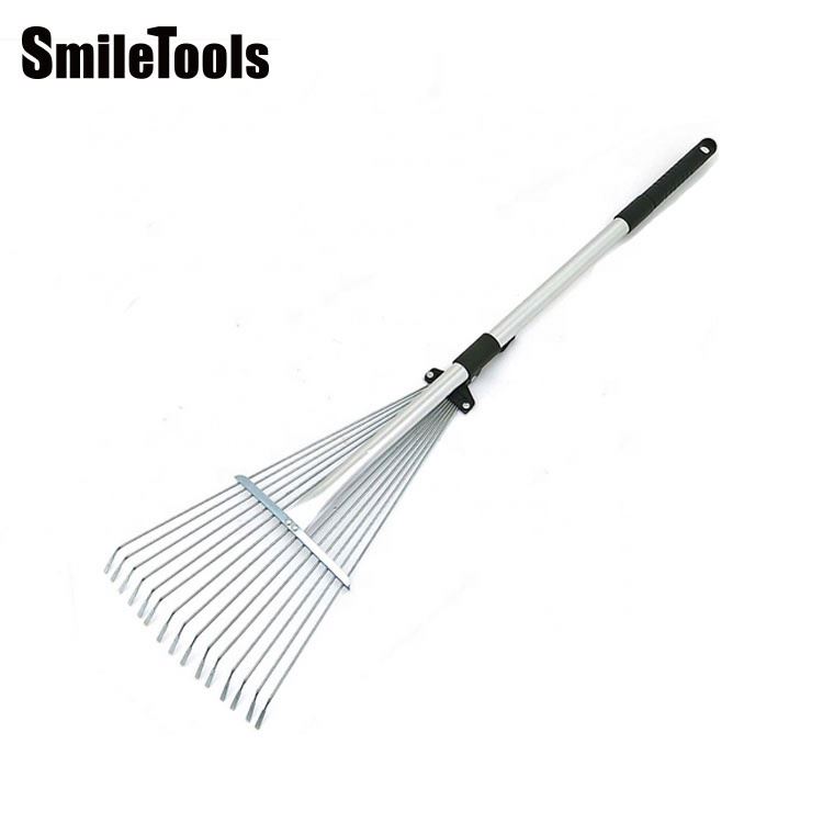 Высококачественные регулируемые садовые грабли SmileTools с 15 зубцами, сделано в Китае