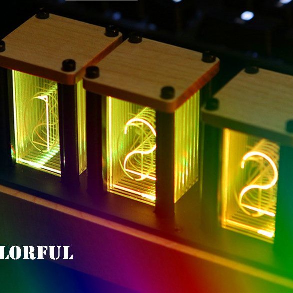 Novel Decor IPS Nixie Tube Digital Clock Electronic Calendar 5Bit LED Pseudo Glow Tube Clock