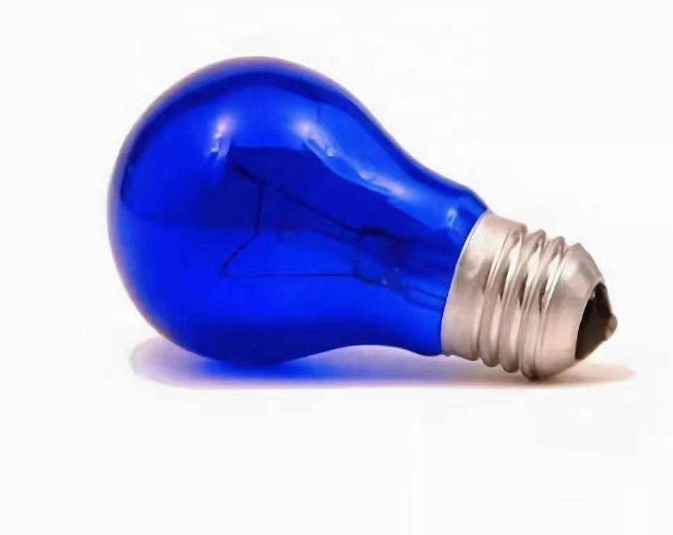 45W 70W 100W cobalt glass bulb Cobalt glass incandescent lamp blue cobalt glass incandescent lamp E27 B22 110-220V