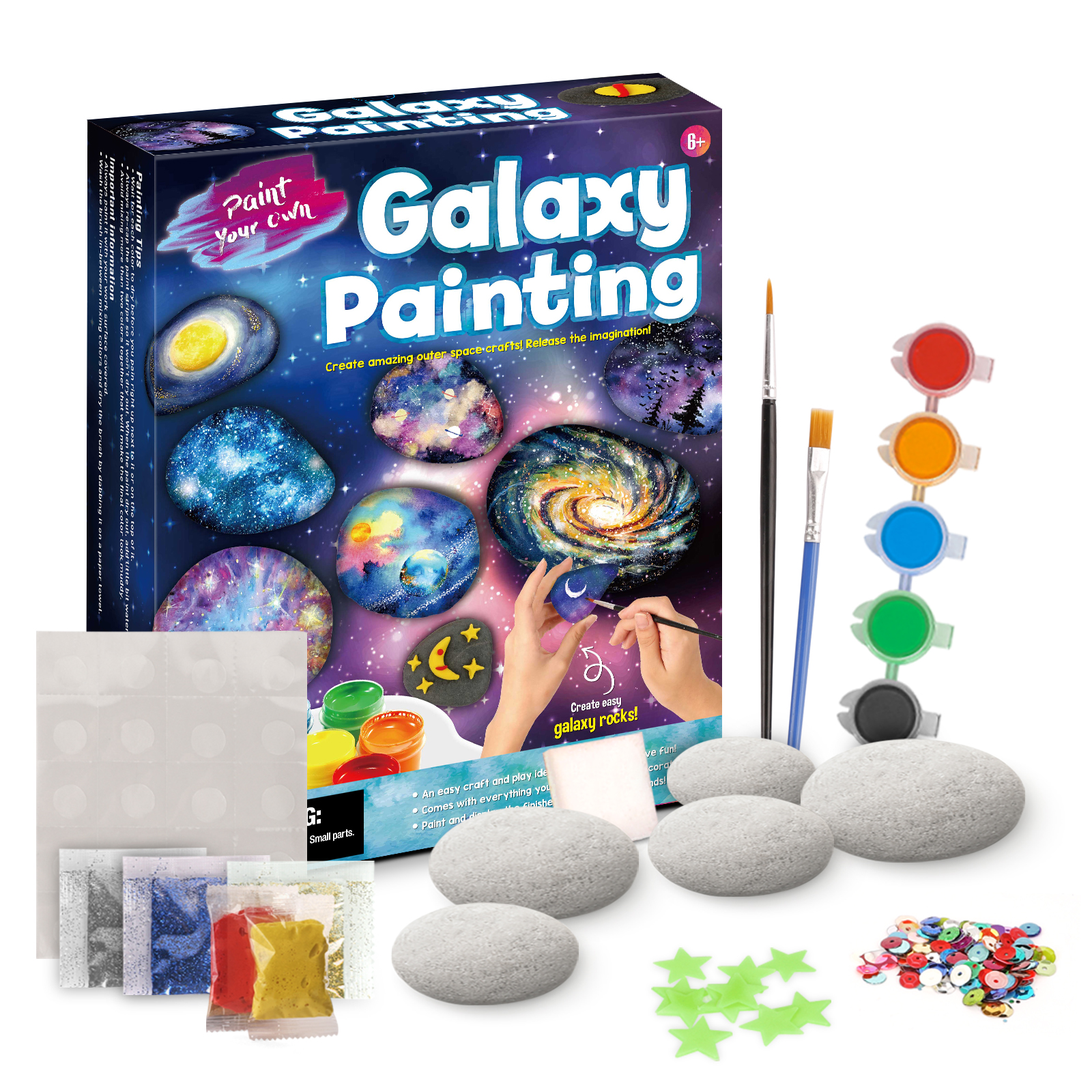 2020 Amazon Hot Sale Kids Creativity Stone Arts Drawing Rock Painting Kits art toy for kids