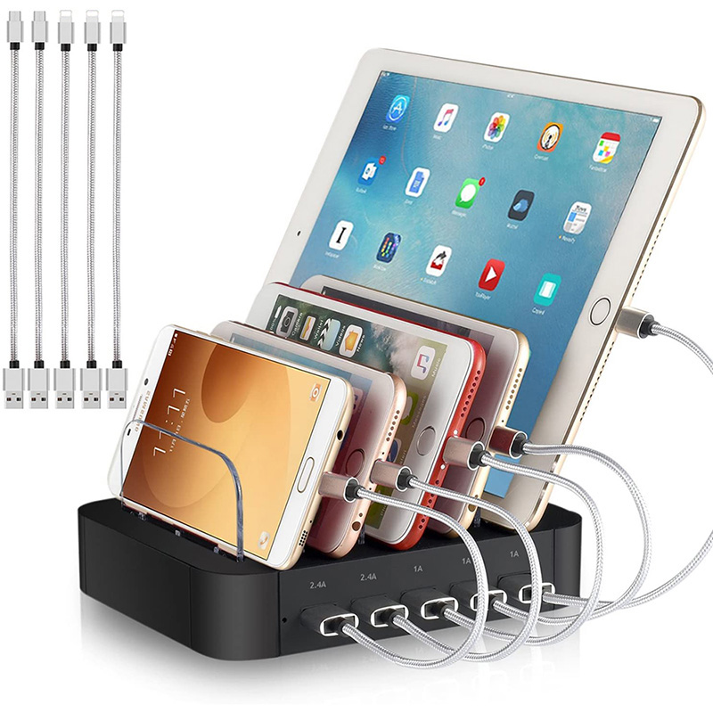 Умная зарядная станция USB Type-C со светодиодным дисплеем, адаптер питания для быстрой зарядки, Настольная полоса, зарядное устройство USB для мобильного телефона