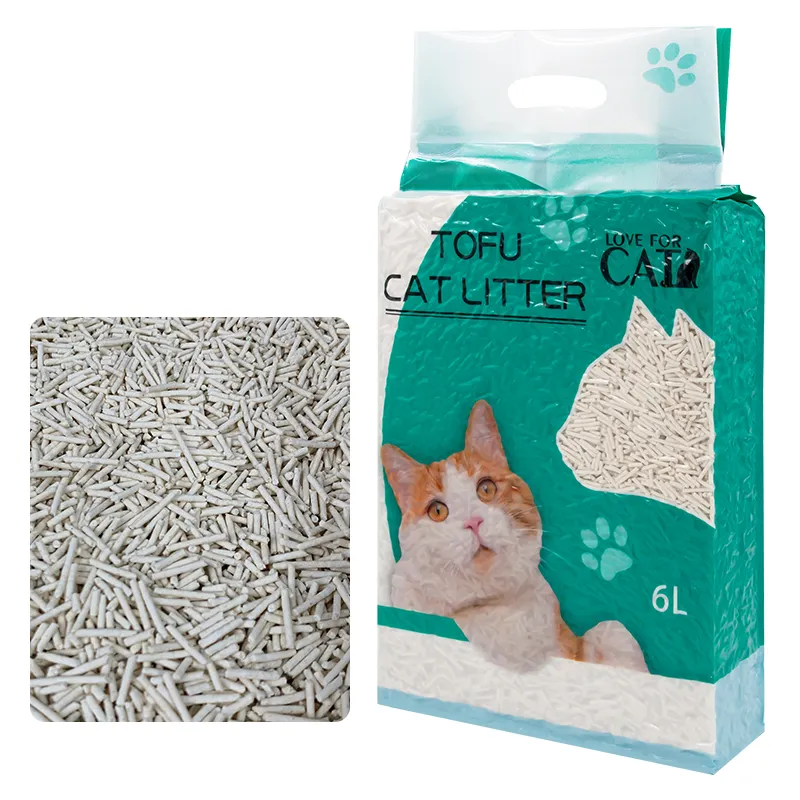 Quickly Clumping Highly Absorbent 2 Flavors Tofu Cat Litter Sand With Vacuum Packages