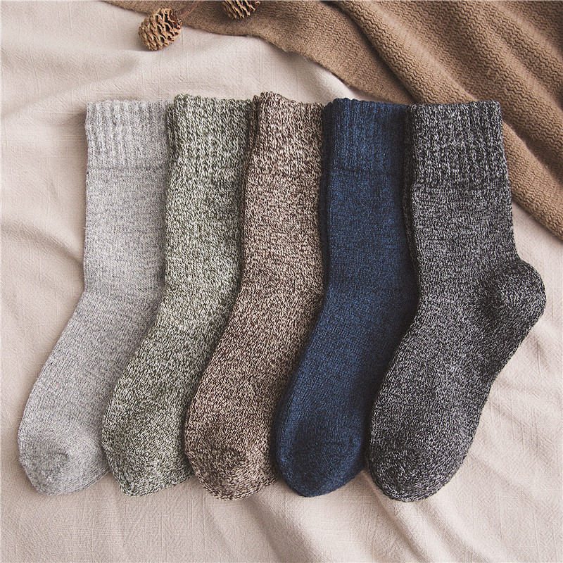 Men's Winter Warm Thicken Thermal Socks Wool Men Socks of Solid color
