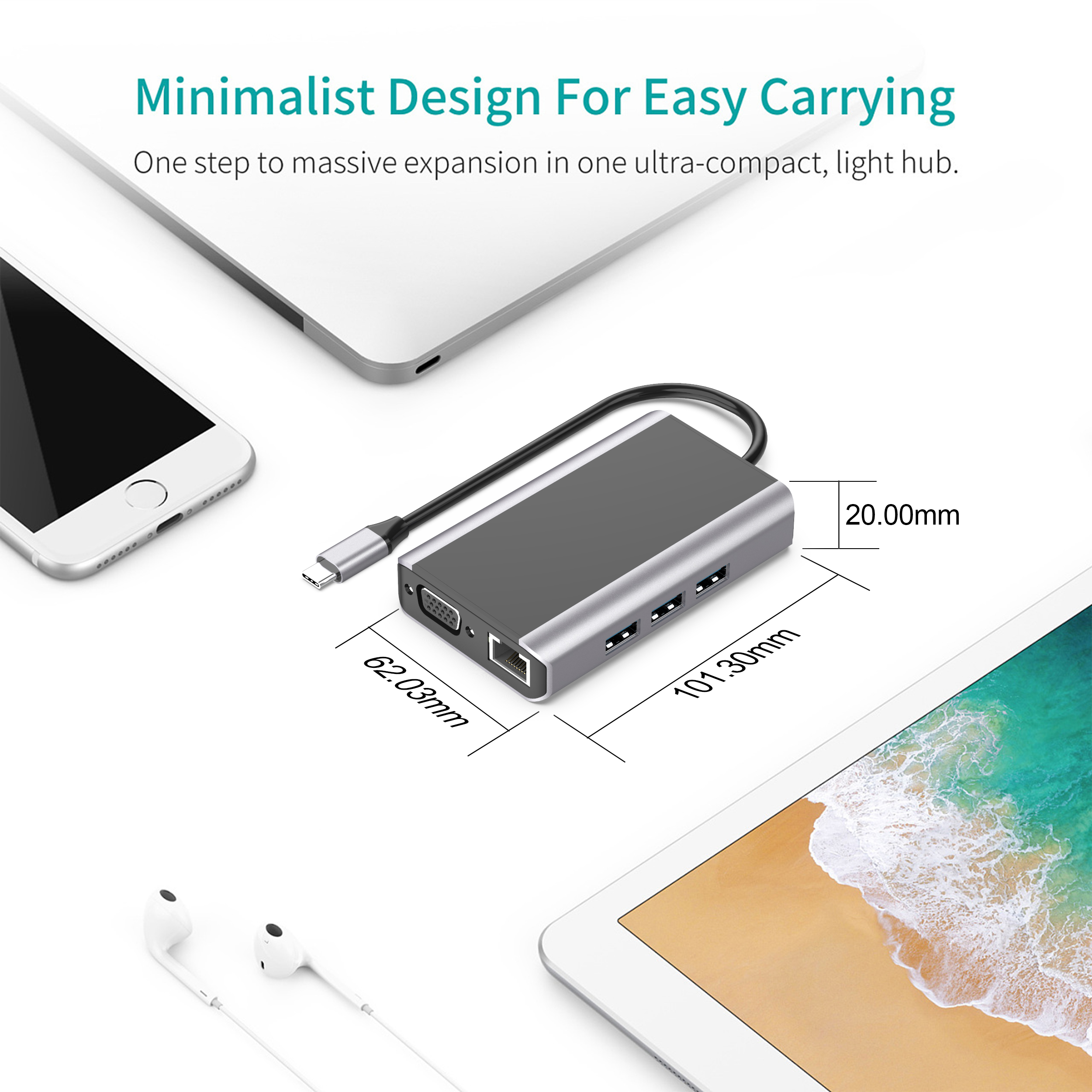 Индивидуальные 9 в 1 USB C концентратор RJ45 USB 3,0 гигабитный Ethernet концентратор 4K HD выход SD/TF кардридер Type-C порт концентратор для MacBook Pro