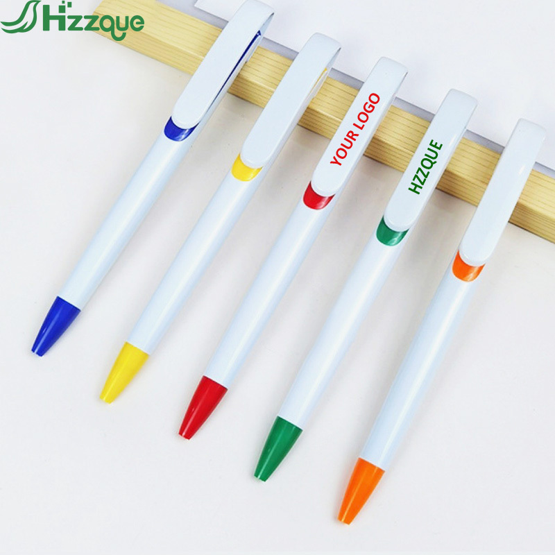 Wholesale Promotional Multicolor Plastic Ballpoint Pens Set Custom with Logo Banner Pen Body Black Ink 1.0mm Writing Width