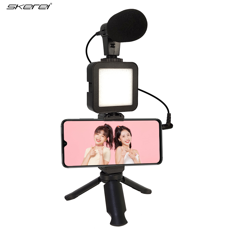 SKEREI Vlogging Kit микрофон для камеры со светом и держателем телефона