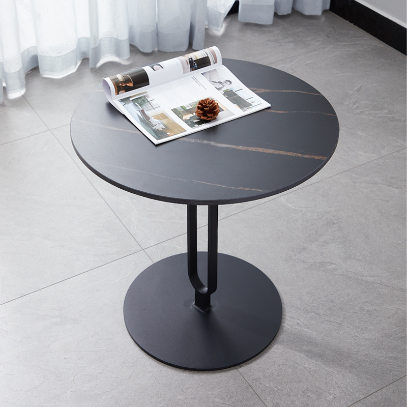 modern coffee table round side table marble top with steel table legs