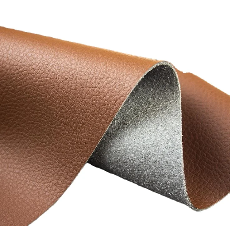 Eco-Friendly Small Litchi Grain Texture PU Microfiber Faux Leather for Sofa, Car Seat, Furniture and Handbags, etc