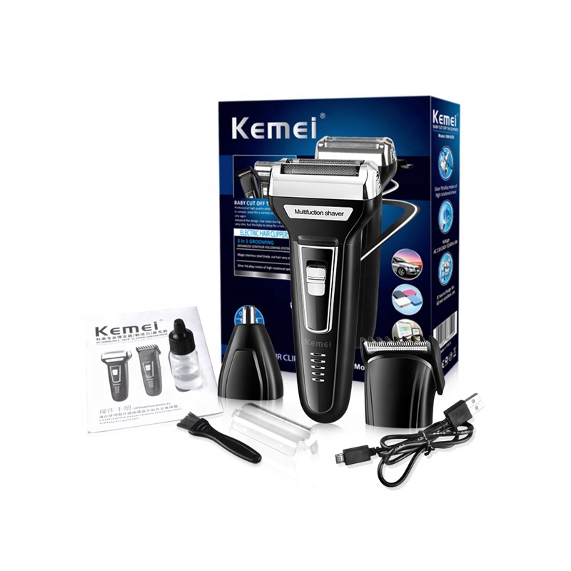Kemei 3 in 1 USB Rechargeable Multifunction Electric Hair Clipper for Men KM-6559 Nose Hair Trimmer Razor Shaver