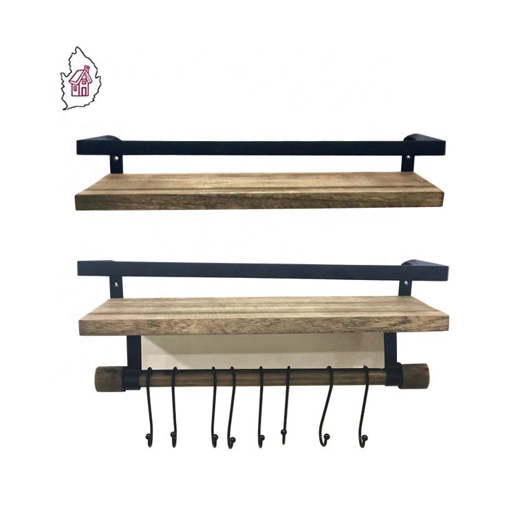 washed white floating wooden wall shelf