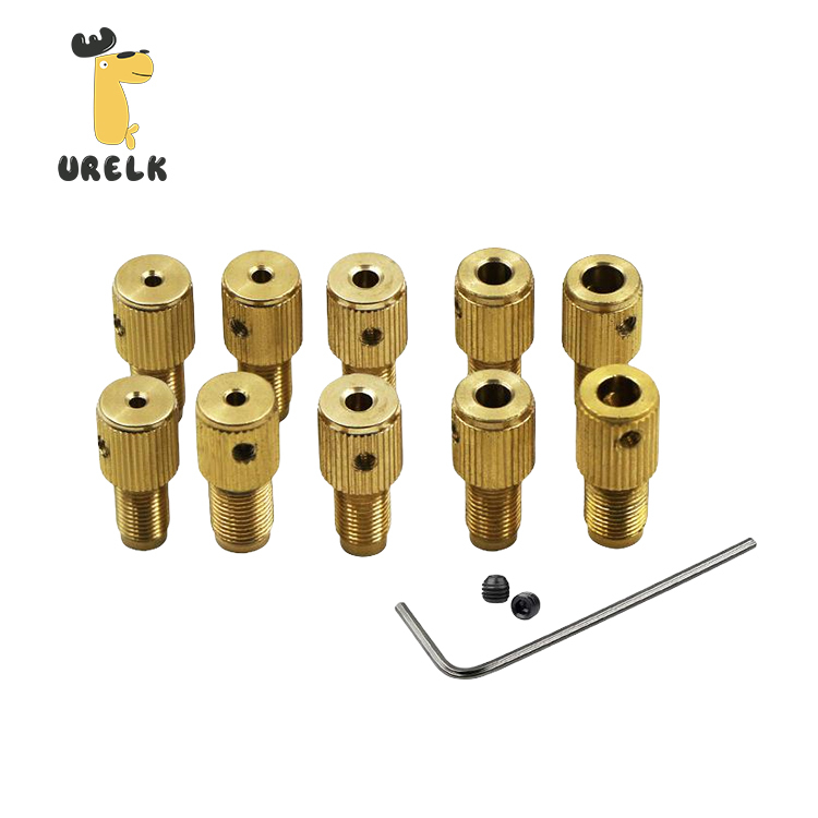 Mini Brass Drill Clamp Chuck Connecting Rod Drill Chuck Shaft 775 Motor M8-2/2.3/3.17/5mm Brass Shaft Core With Wrench Screw Set